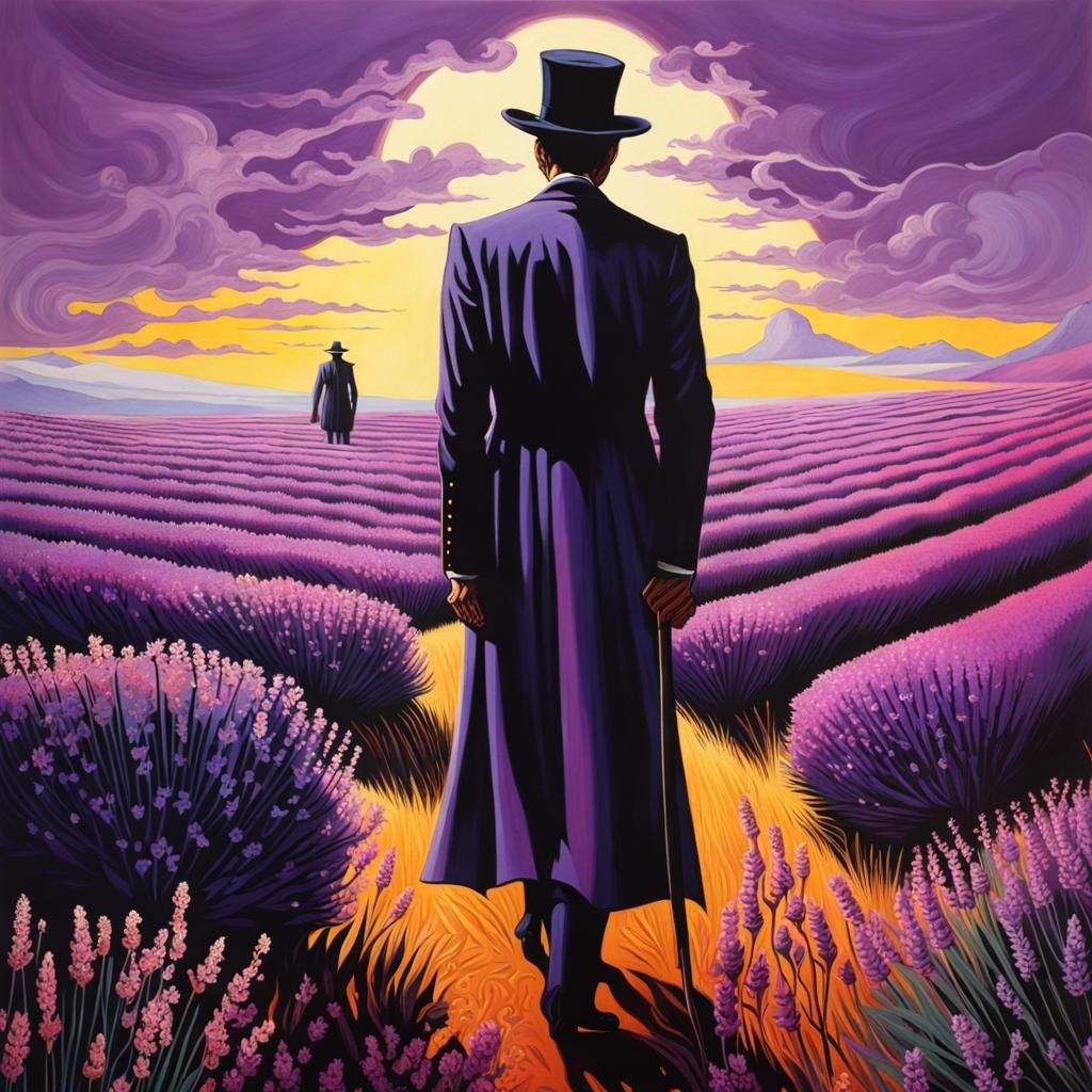Surreal Death in Lavender Field, Dali Style