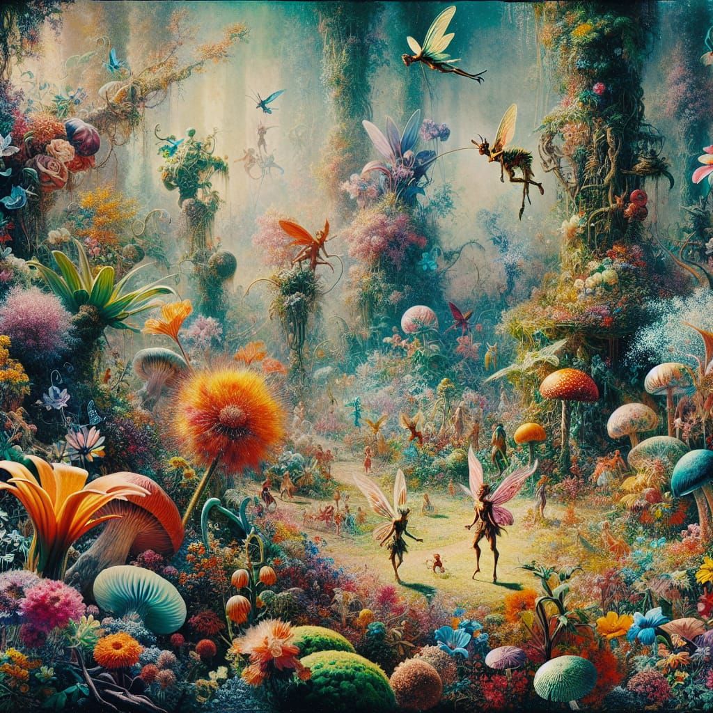 Ethereal Fairy Realm in Vibrant Colors