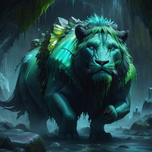 Iridescent Crystals Envelop Barbarian in Mystical Cave