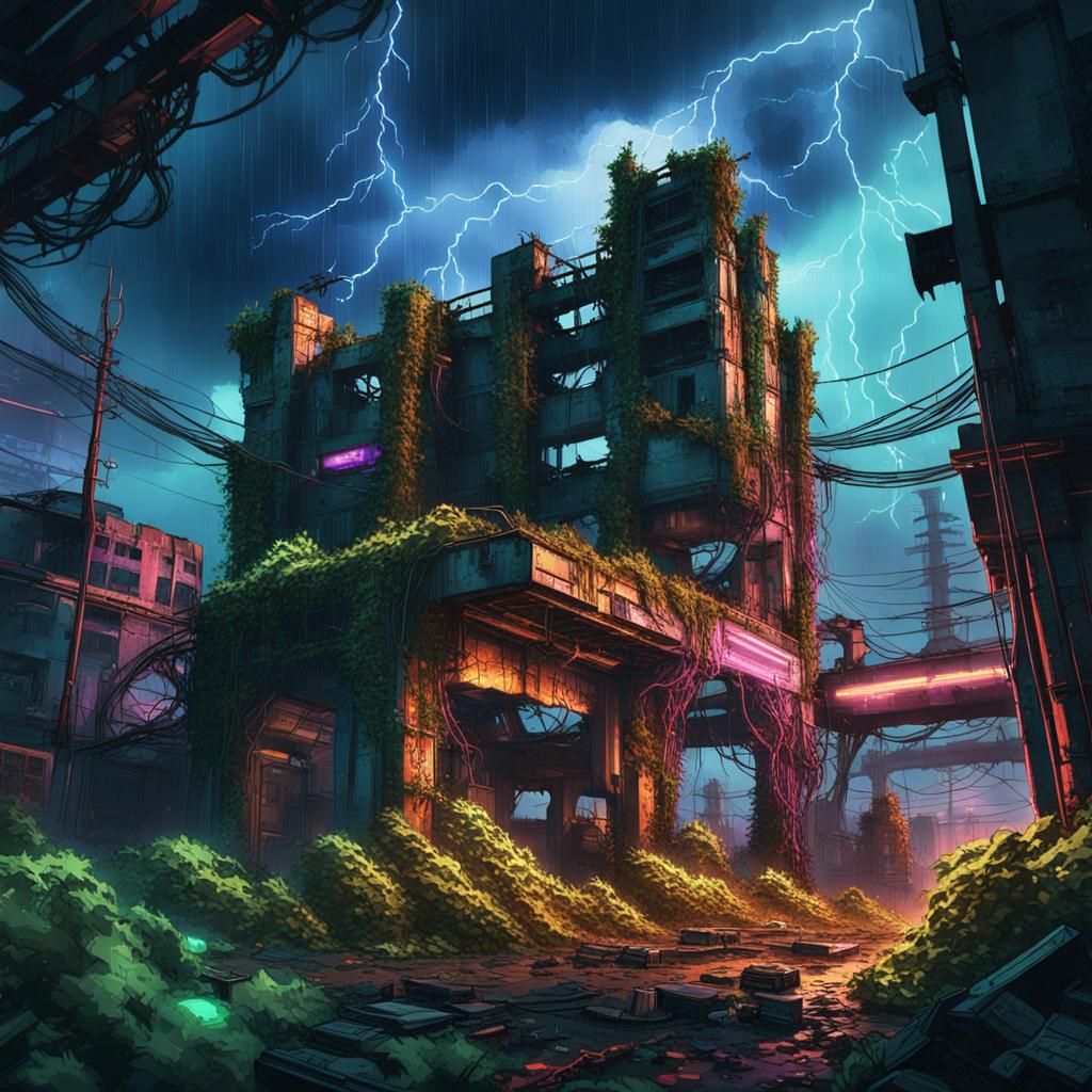 Post-Apocalyptic Transformers in Retro-Futuristic City