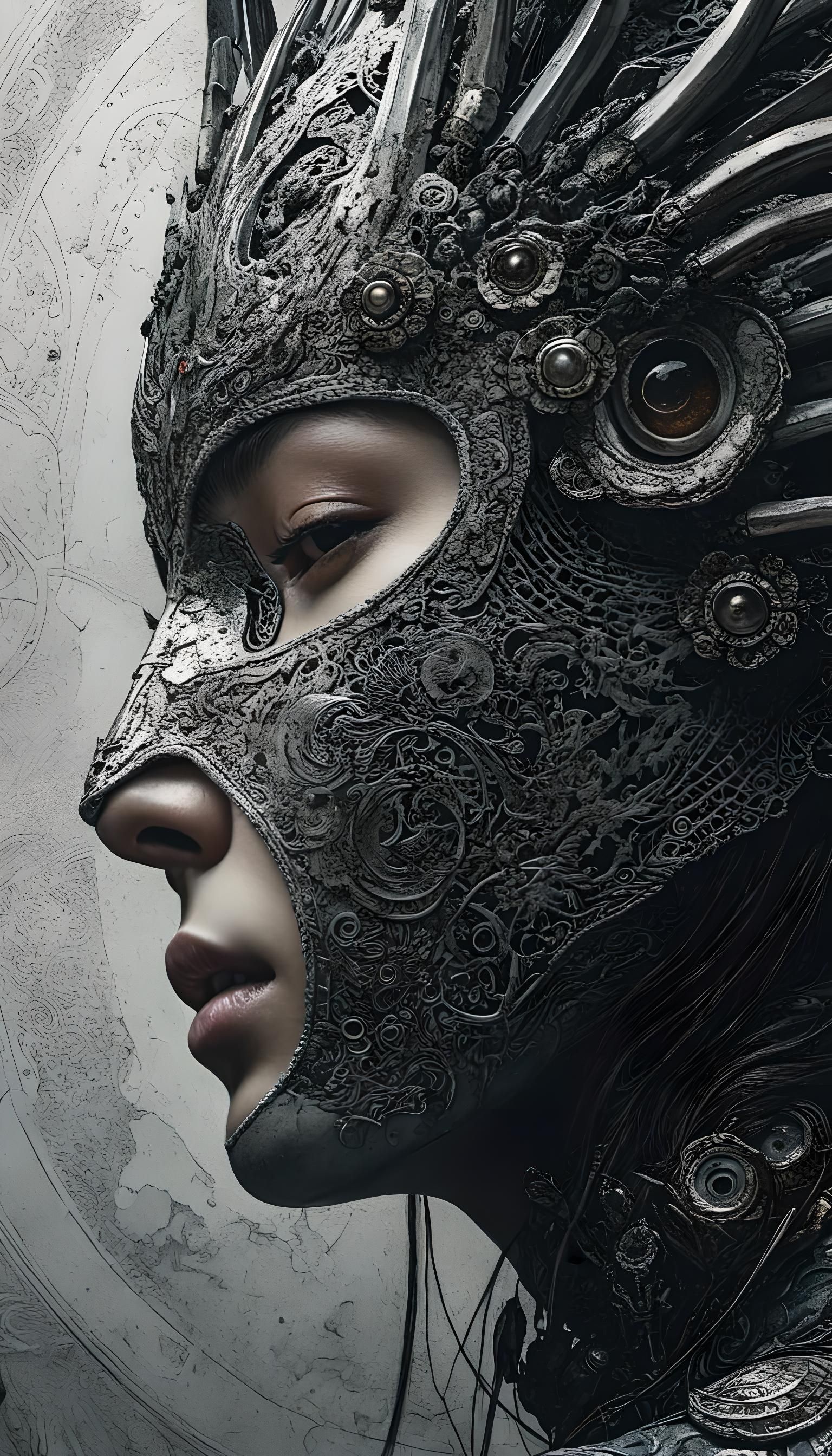 <lora:Vintage Goth:1.0> Hyper-real cinematic photography. Me...