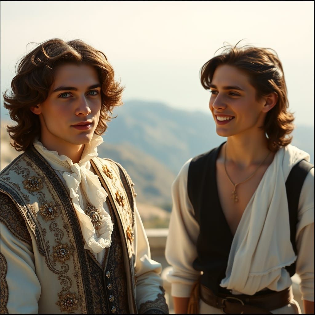 Lord Byron and Nicolo Giraud in Greece, Cinematic Still