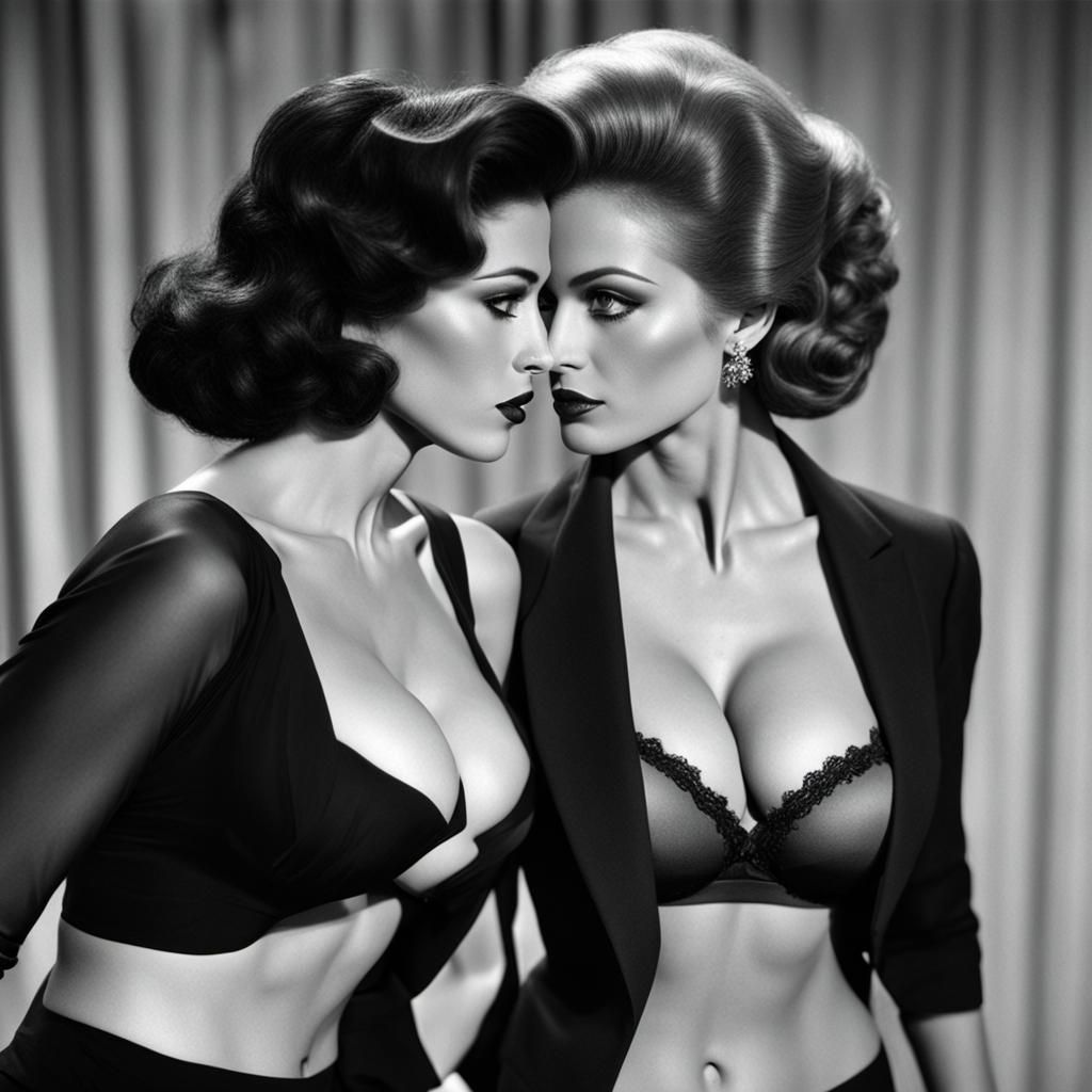 Hollywood Glamour: Staredown of Two Women