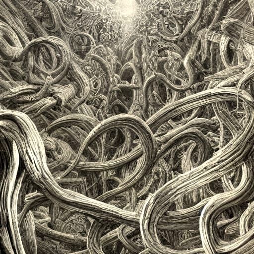 Biomechanical Structures in a Dark, Surreal Style