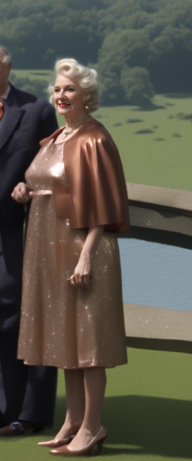 Vintage Elegance, 1950s Lady in a Shimmering Gown