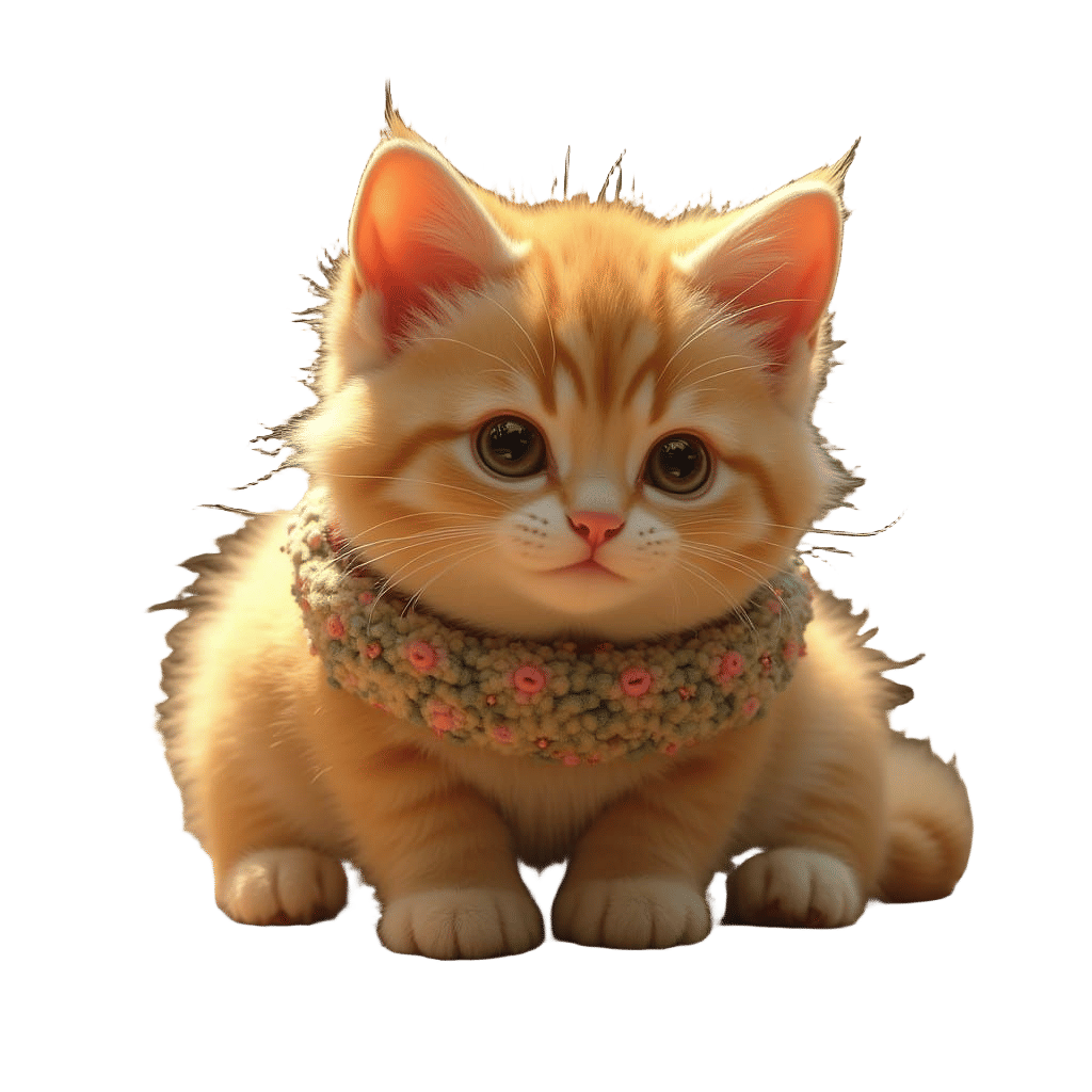 Whimsical Feline Interlude in a Golden Glow