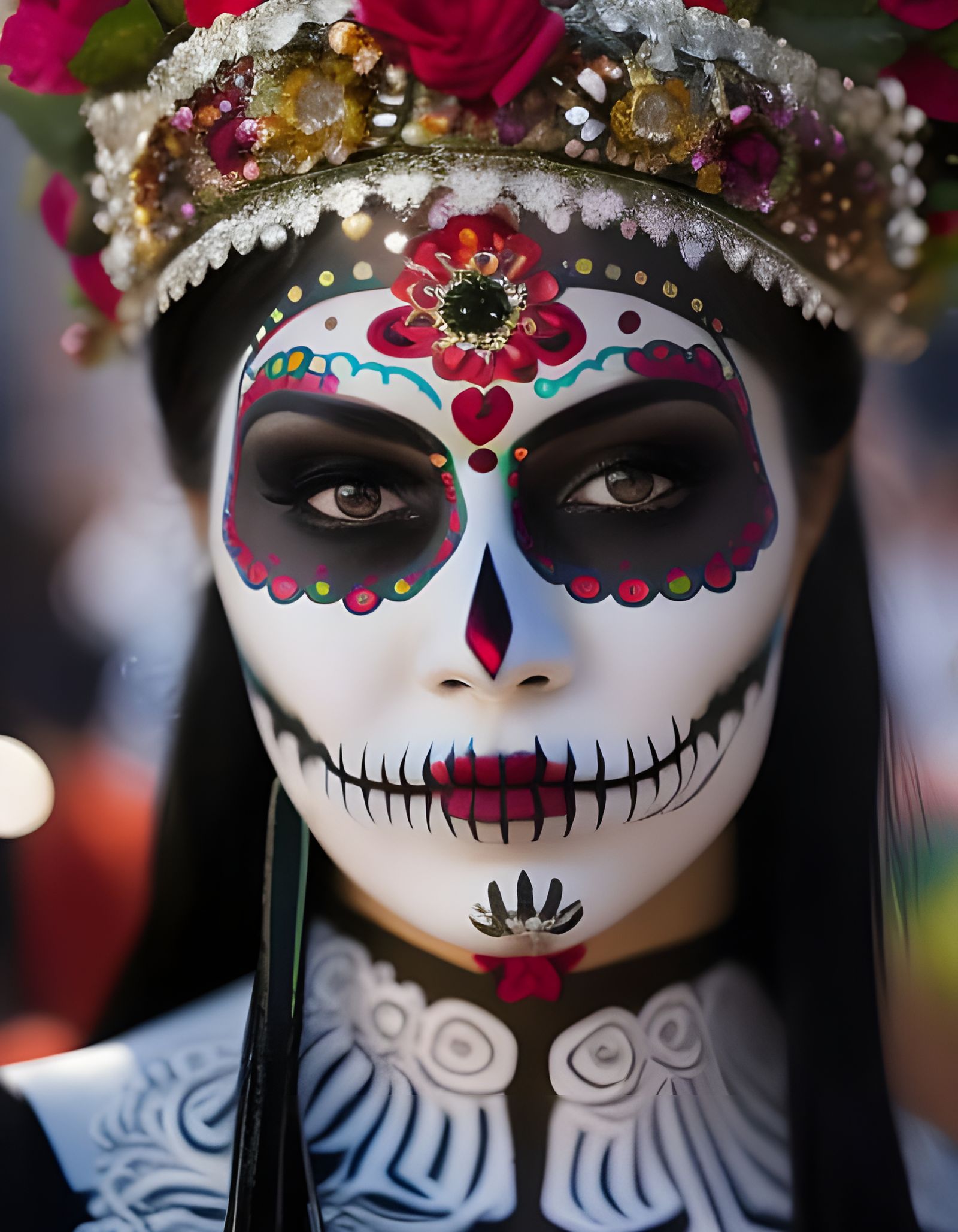 Day of the Dead Portrait: Bioluminescent Beauty