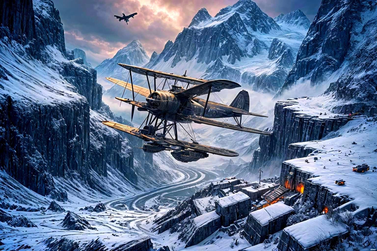 Terrifying Megalithic City on Icy Mountain, Digital Art