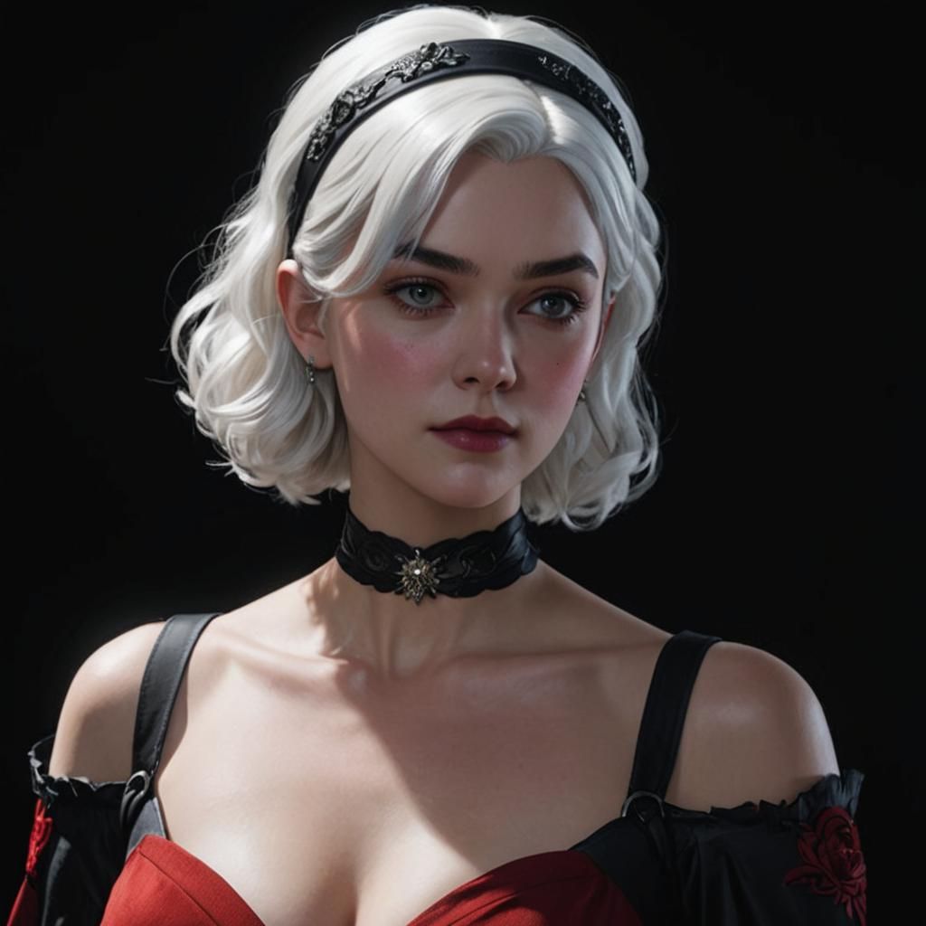 Sabrina Spellman Portrait in Hyperdetailed Digital Art Style