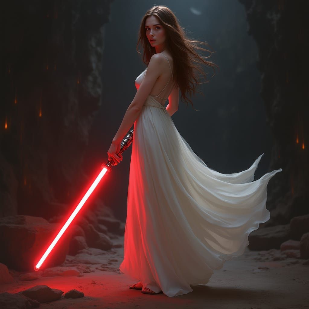 Ethereal Warrior in Mystic Landscape