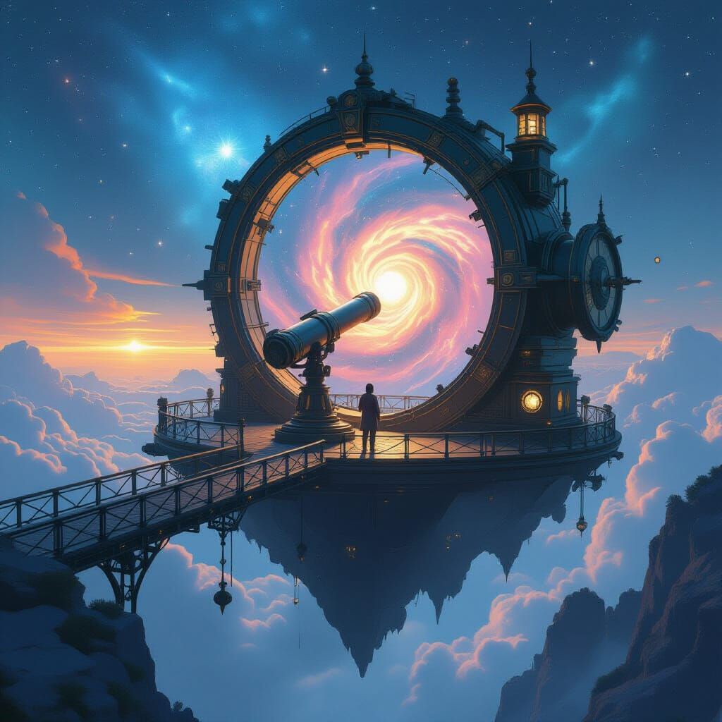 Floating Island Observatory: Detailed Matte Painting