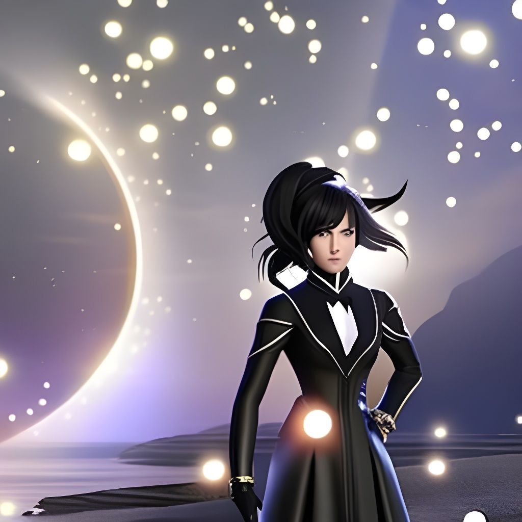 Gothic Crystal Fairy in Night Sky: 8K Concept Art