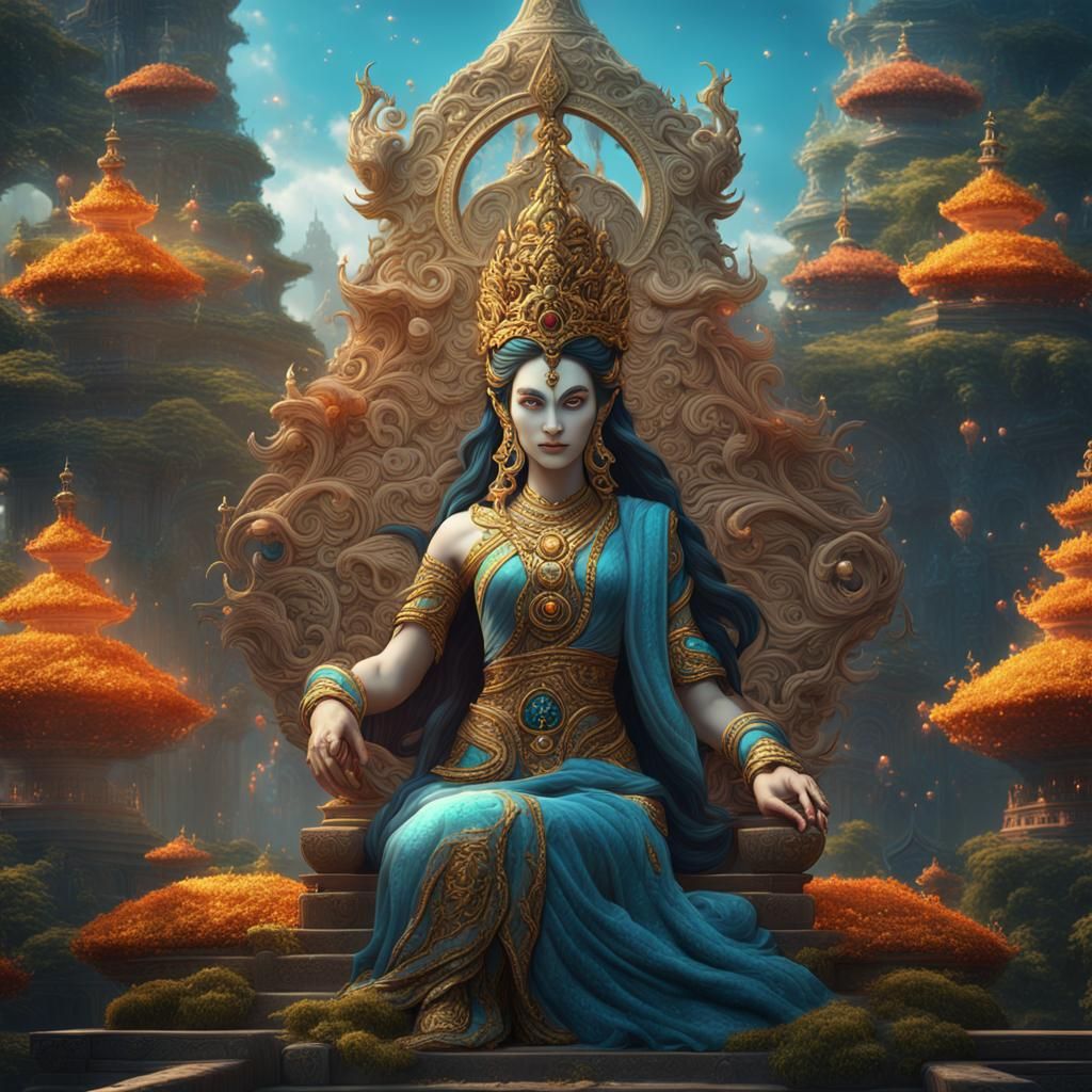 Goddess White Tara: Detailed Fantasy Concept Art