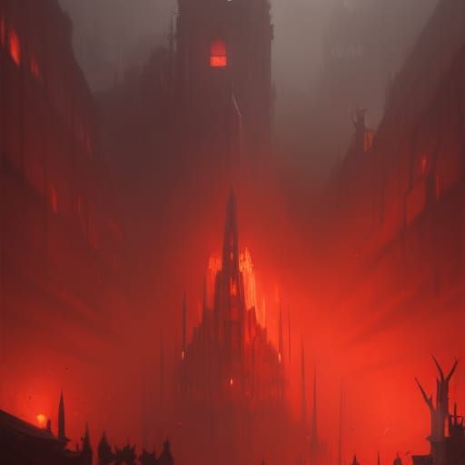 Red Masque of Death: Dark Fantasy Concept Art