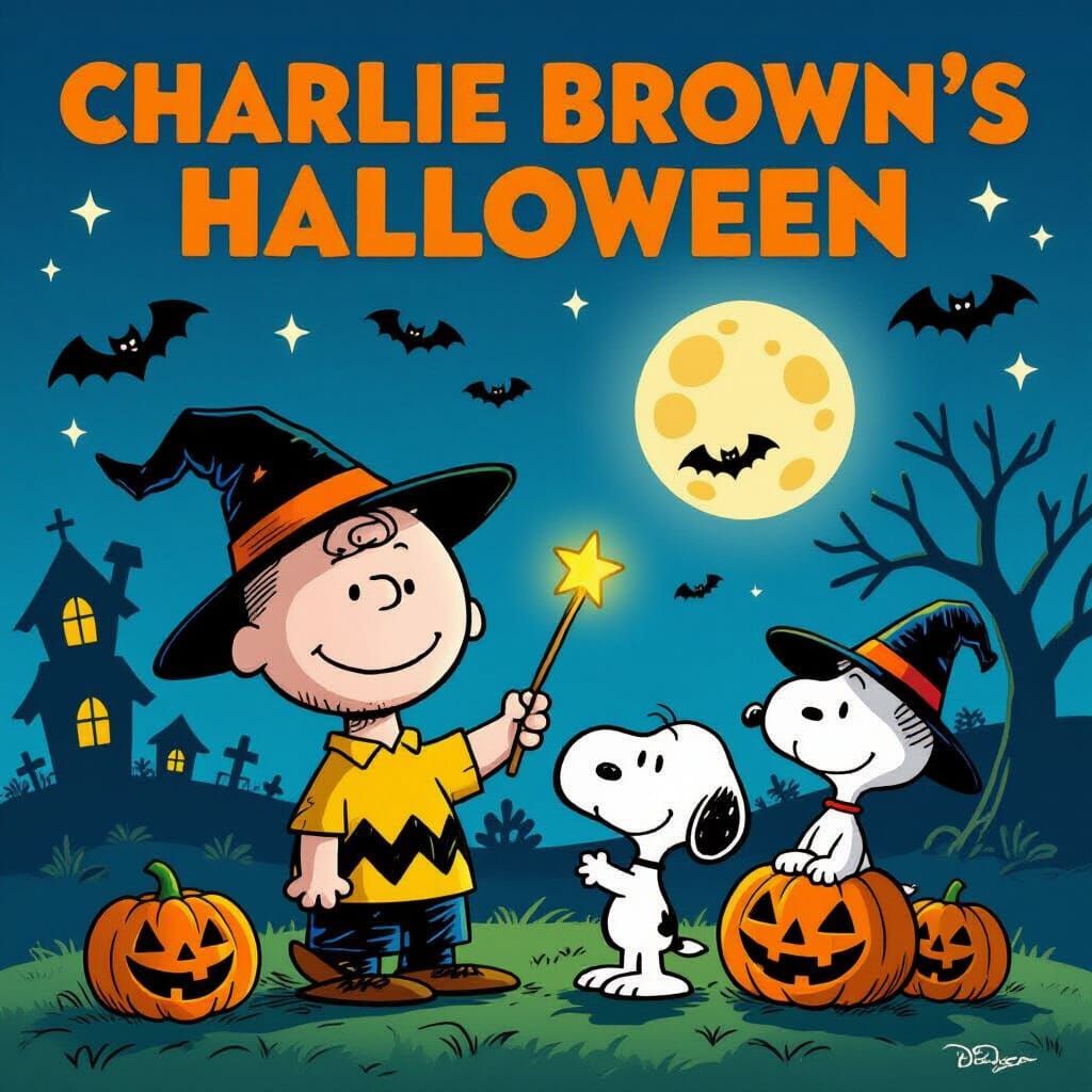 Charlie Brown Halloween Spooky Scene
