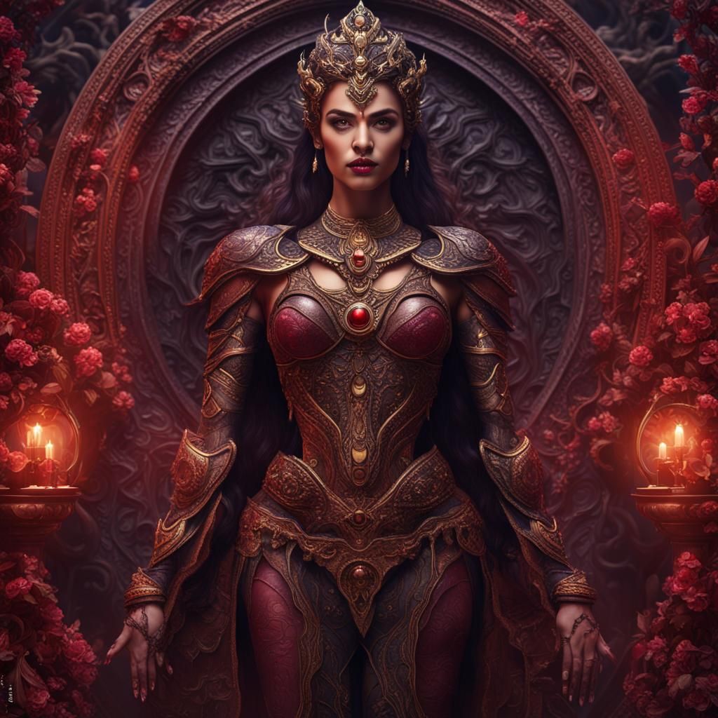 Goddess with Six-Pack Abs in Dark Fantasy Style