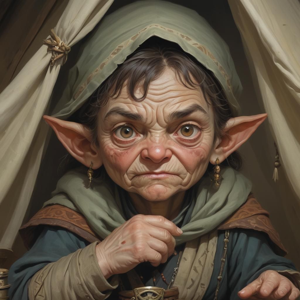 Hideous Halfling Fortune Teller Portrait