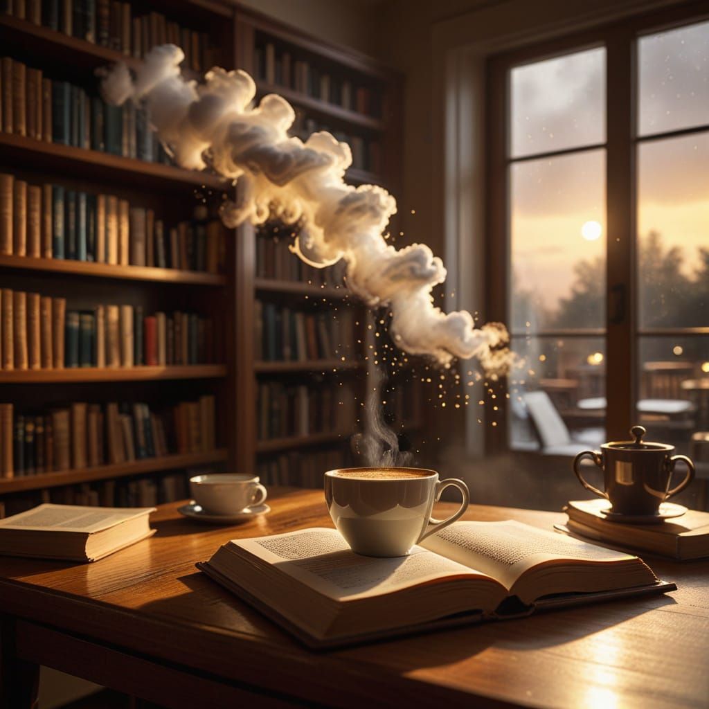 Whimsical Coffee Oasis in a Cozy Study