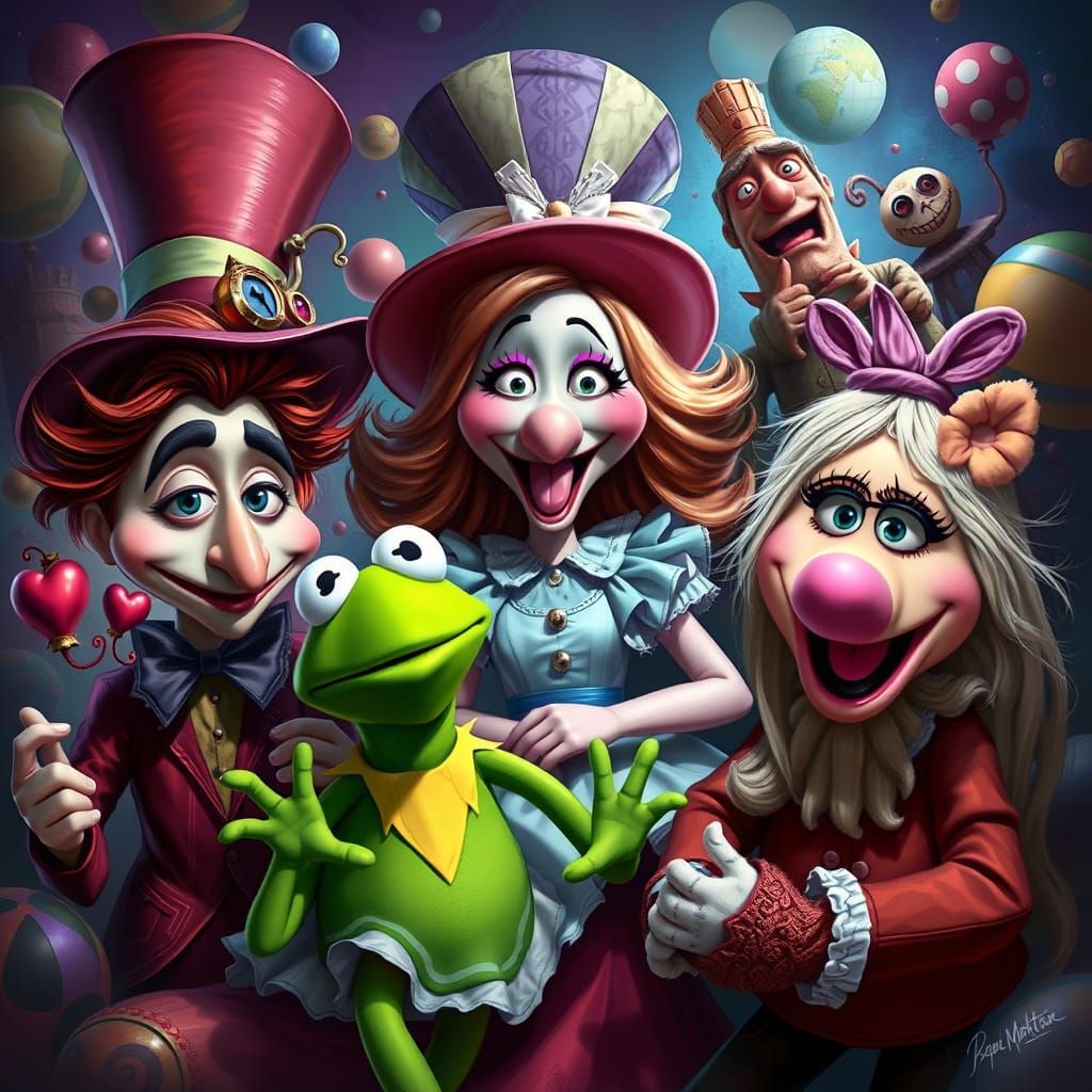 Wonderland Muppets Mashup Digital Painting