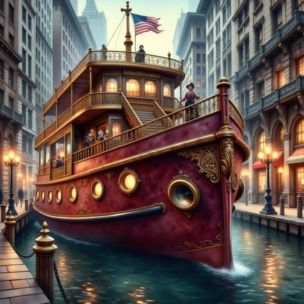 Plush Time Trawler in Bustling Cityscape