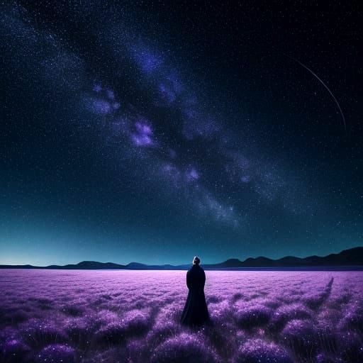 Starry Night Sky with Swirling Clouds