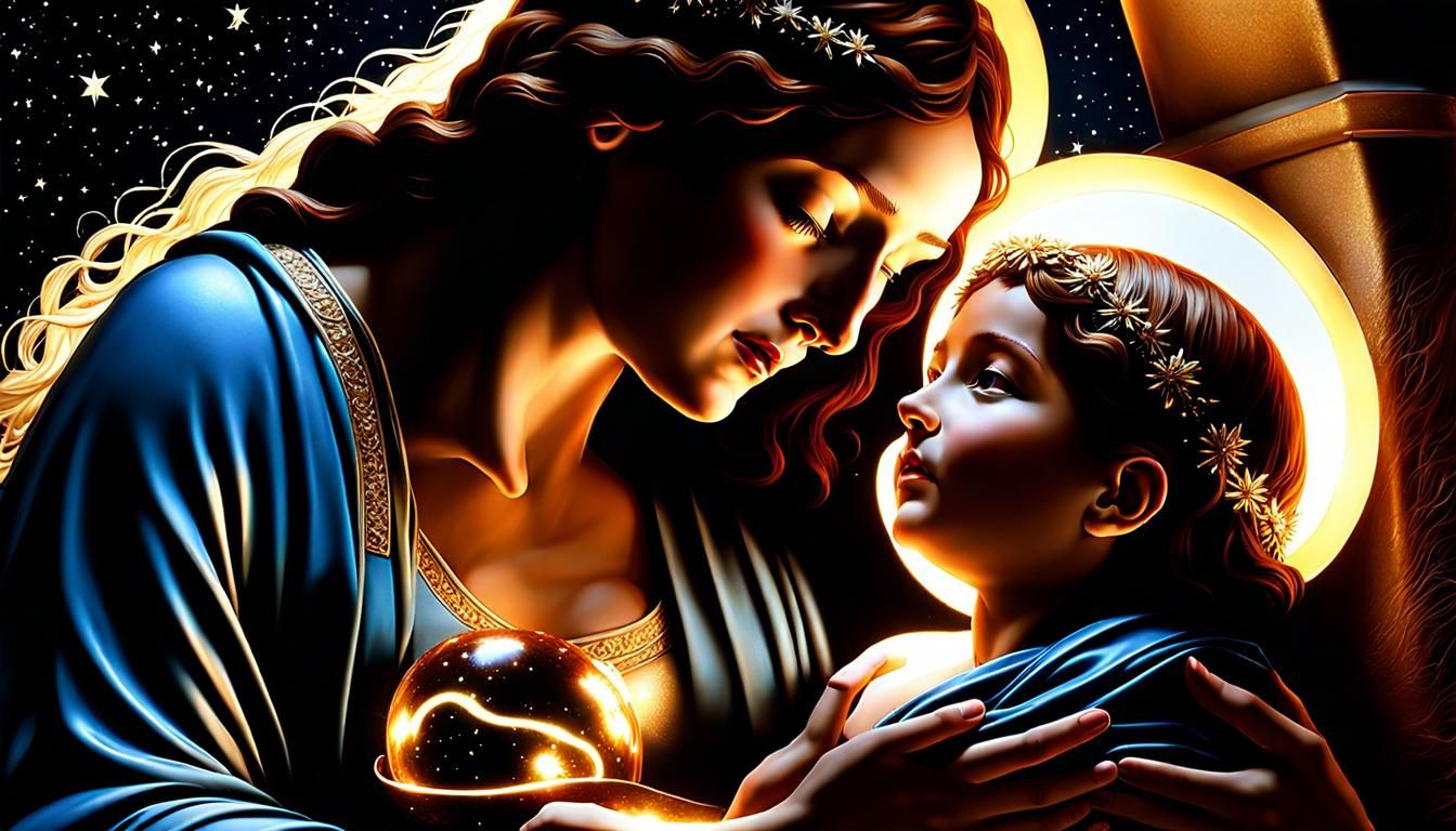 Nativity Scene: Christ Child Birth in Photorealistic Style