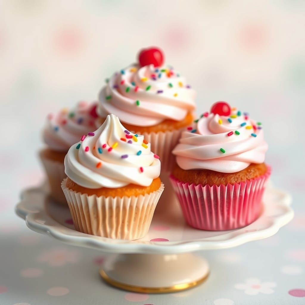 Whimsical Miniature Cupcakes in Dreamy Pastel Hues