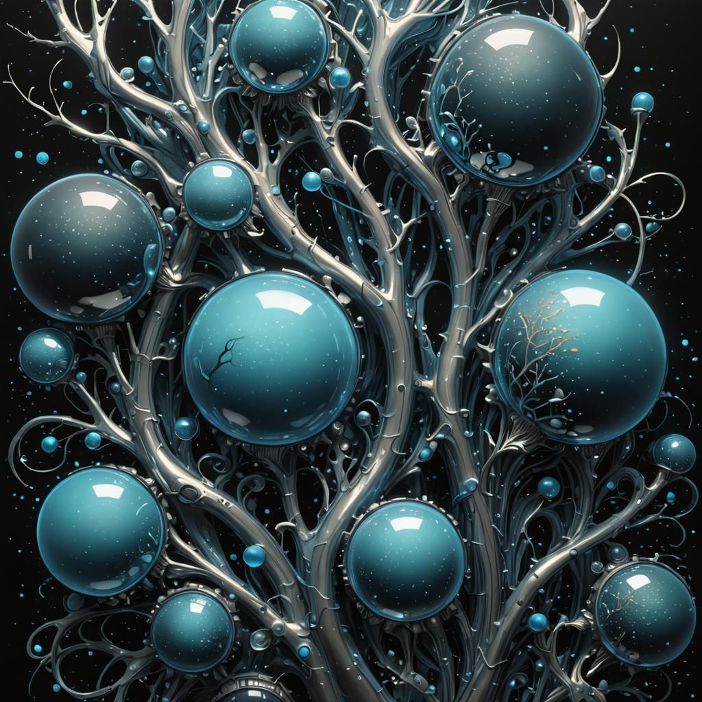 Vivid Bioluminescent Blue Metallic Effects