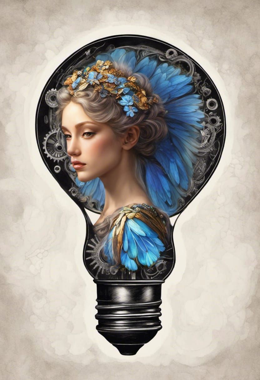 Beautiful Fairy with Blue Wings: Hyperrealistic Splash Art