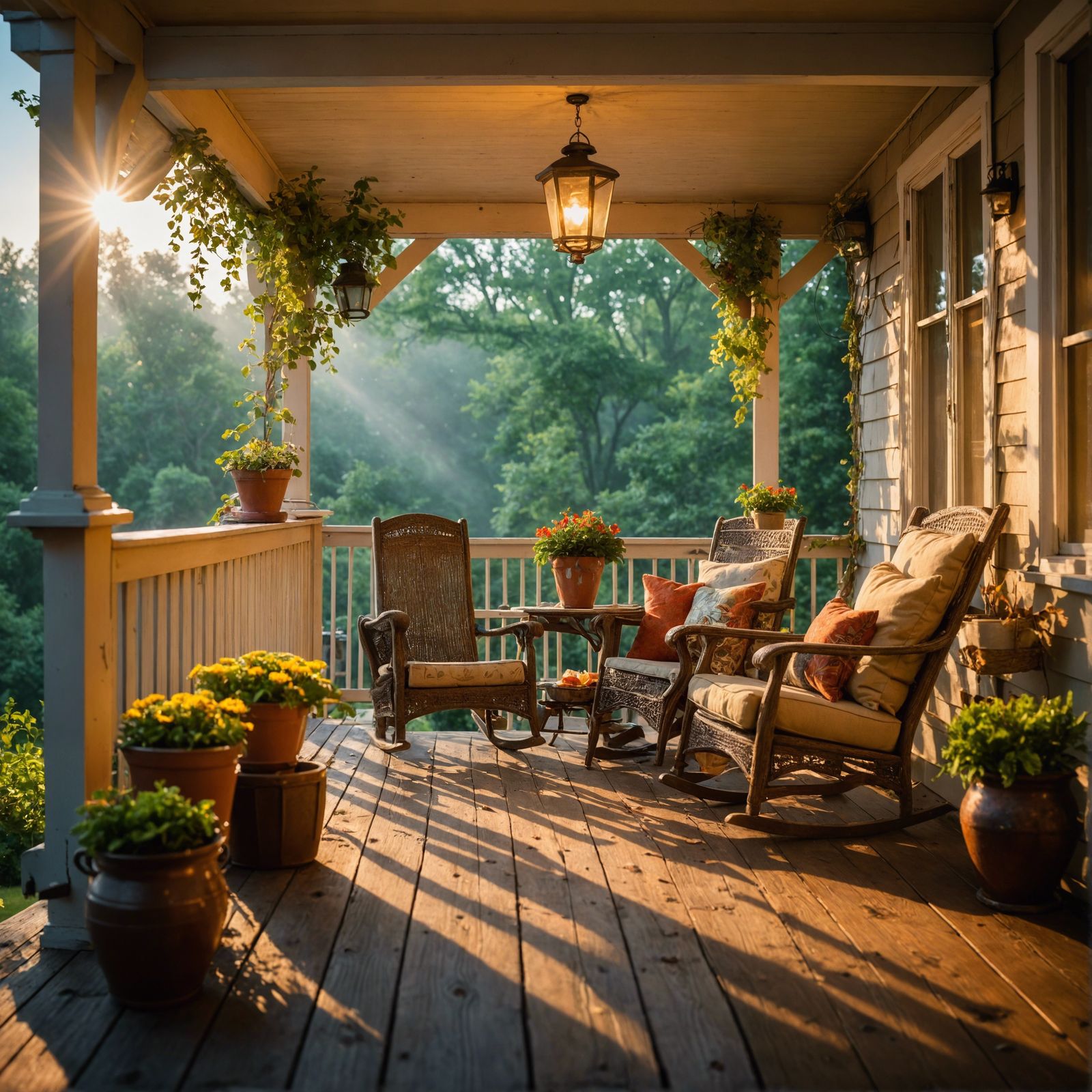 Misty Morning Coffee on the Back Porch