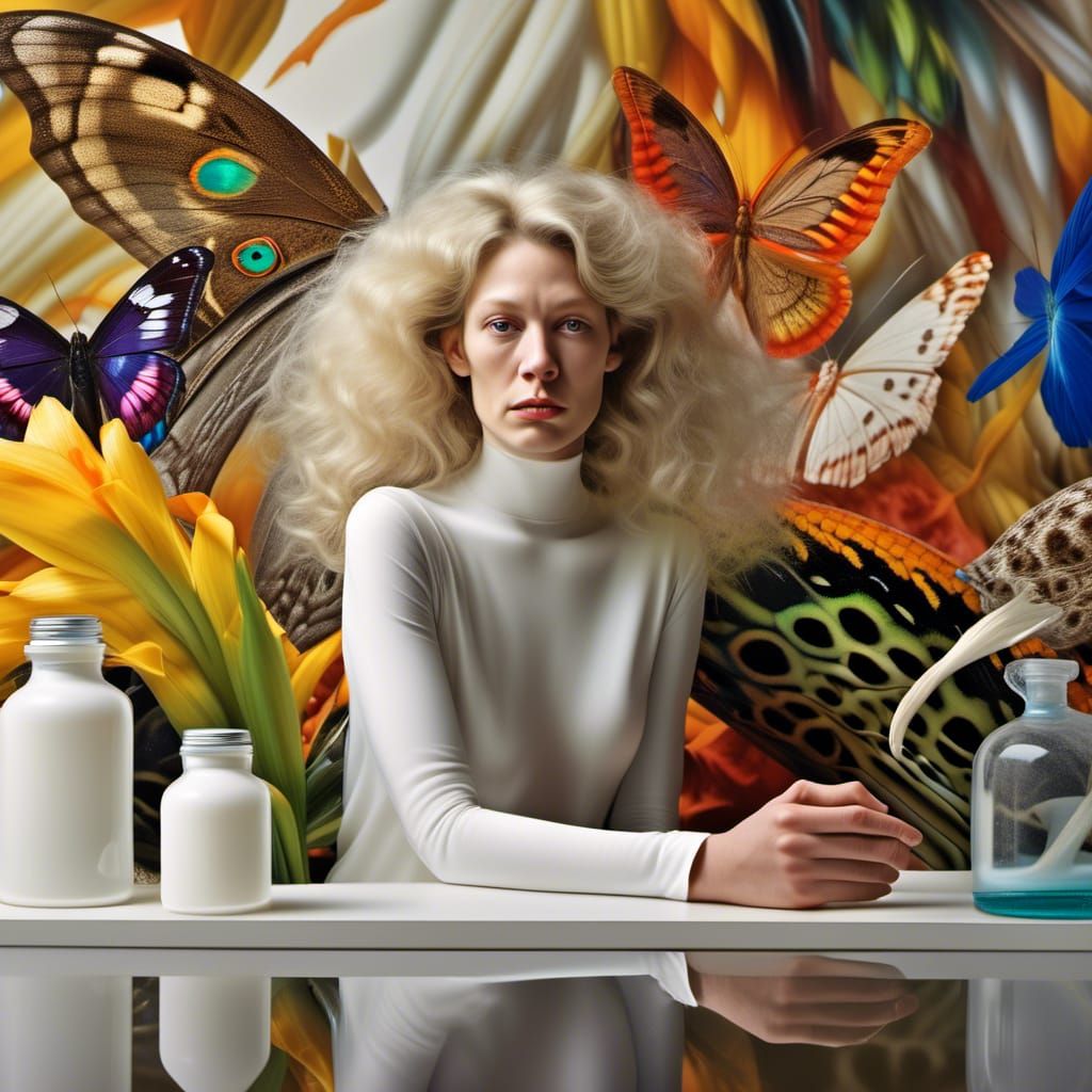 Surreal Portraits in White Laboratory, Hyperrealism