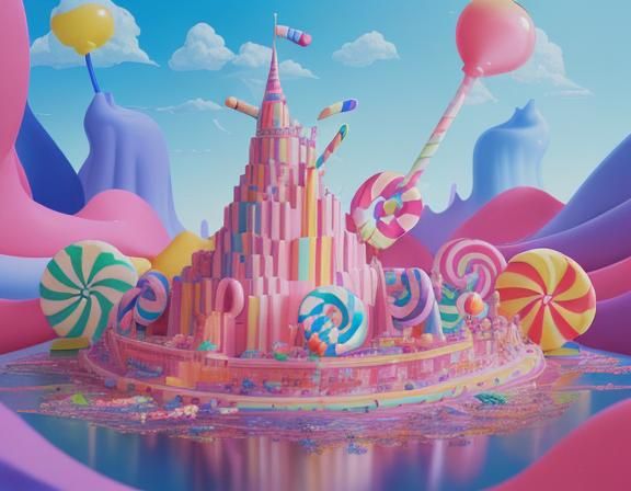 Candy Art Graduation Ceremony: Digital Illustration