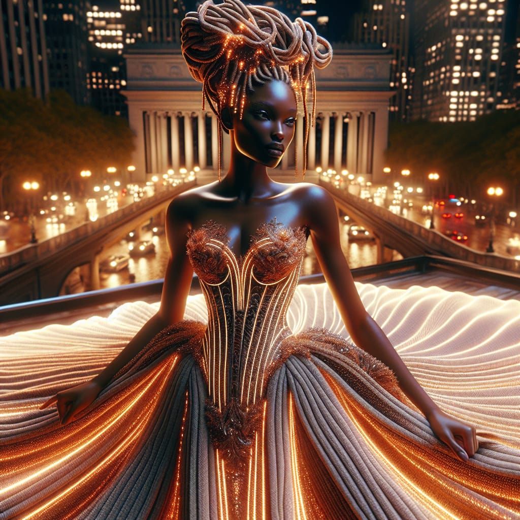 Couture Fashion in Bryant Park: Photorealistic Render