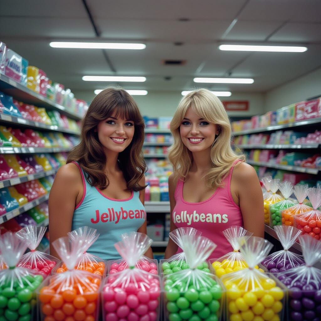 1970s Gas Station Scene with Jellybeans