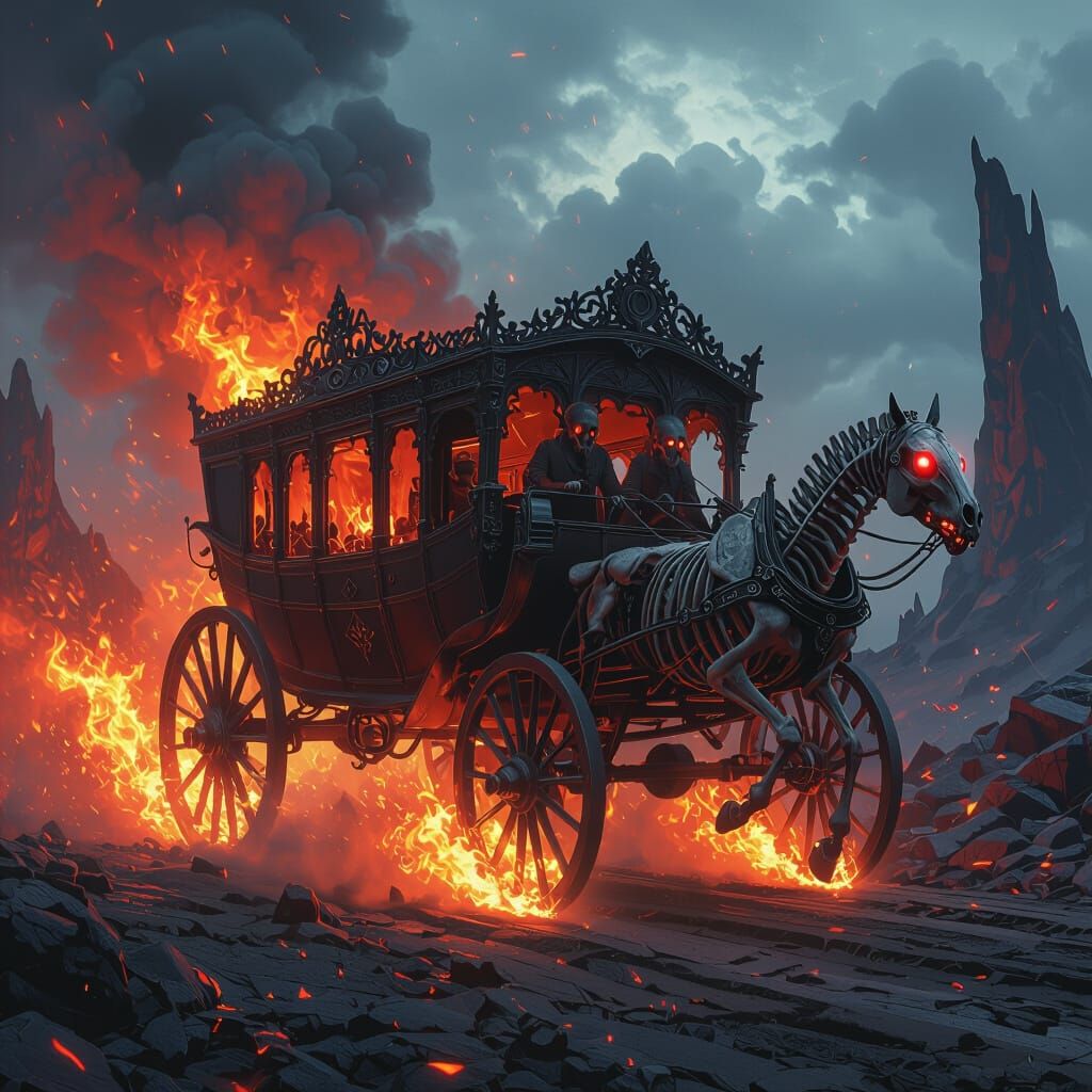 Infernal Stagecoach: A Dark Fantasy Journey