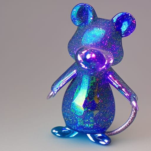 Reflective Iridescent Crystal Mouse Image