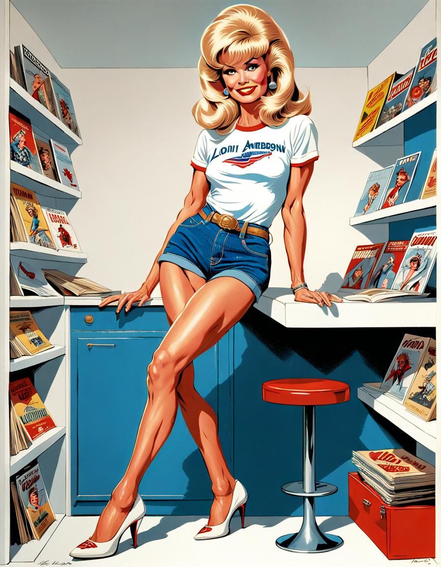 Pin-Up Girl in Comic Book Style