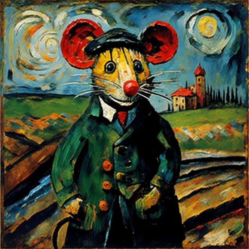 Brave Mouse in Masada: Expressionist Style Masterpiece