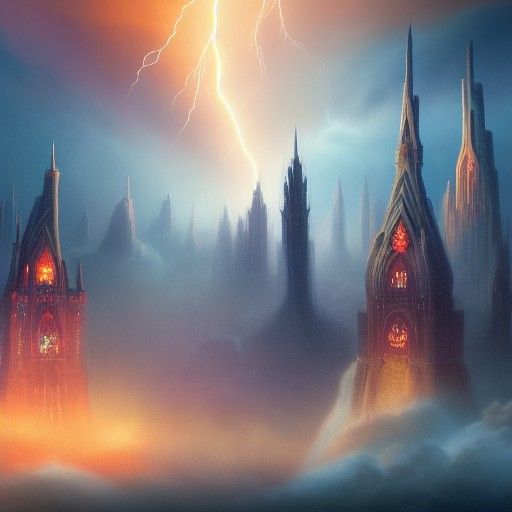 Fantasy City Lightning Storm in Unreal Engine