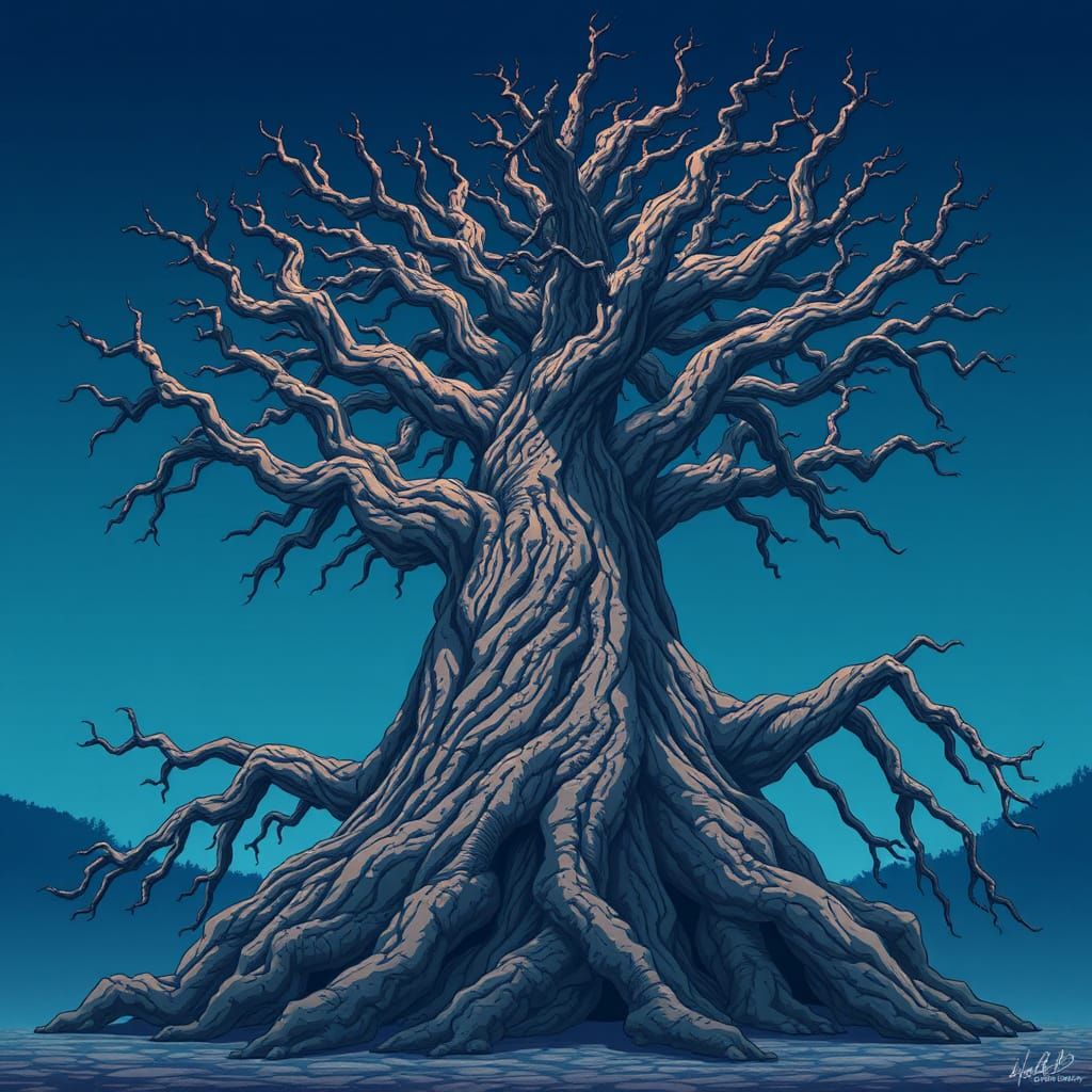 Withered Yggdrasil in Manga Scan Style