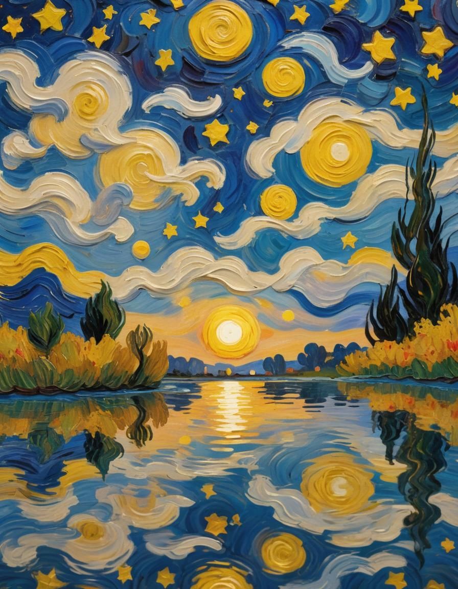 Monet Paints Van Gogh: A Fauvist Surrealism Masterpiece