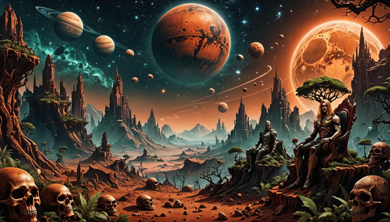 Barbarella on Mars-like Planet with Forest
