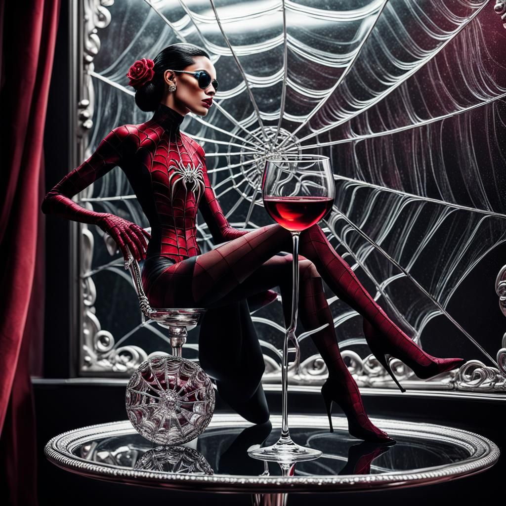Spider Woman Backstage in Chrome Hearts Style