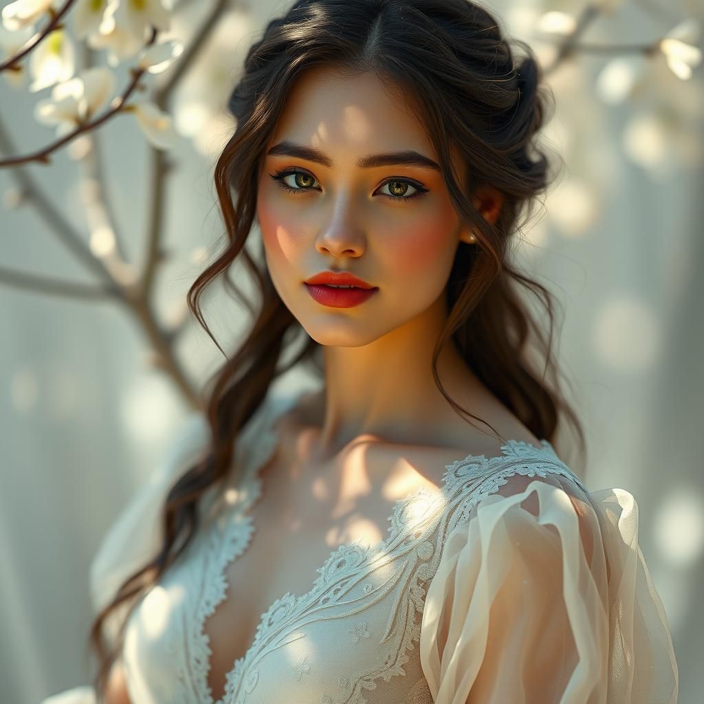 Ethereal Numenorean Enchantress in Luminist Style