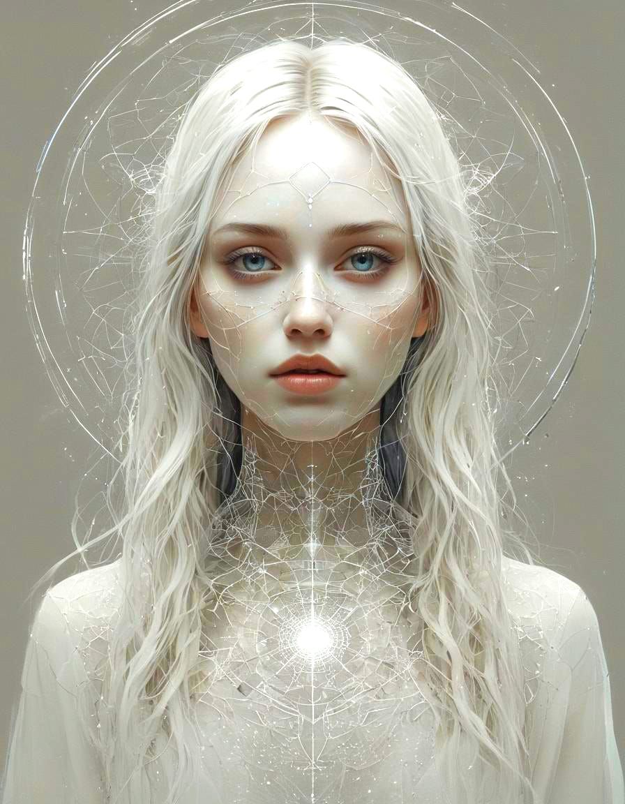 Ethereal Girl Portrait with Spiritual Aura