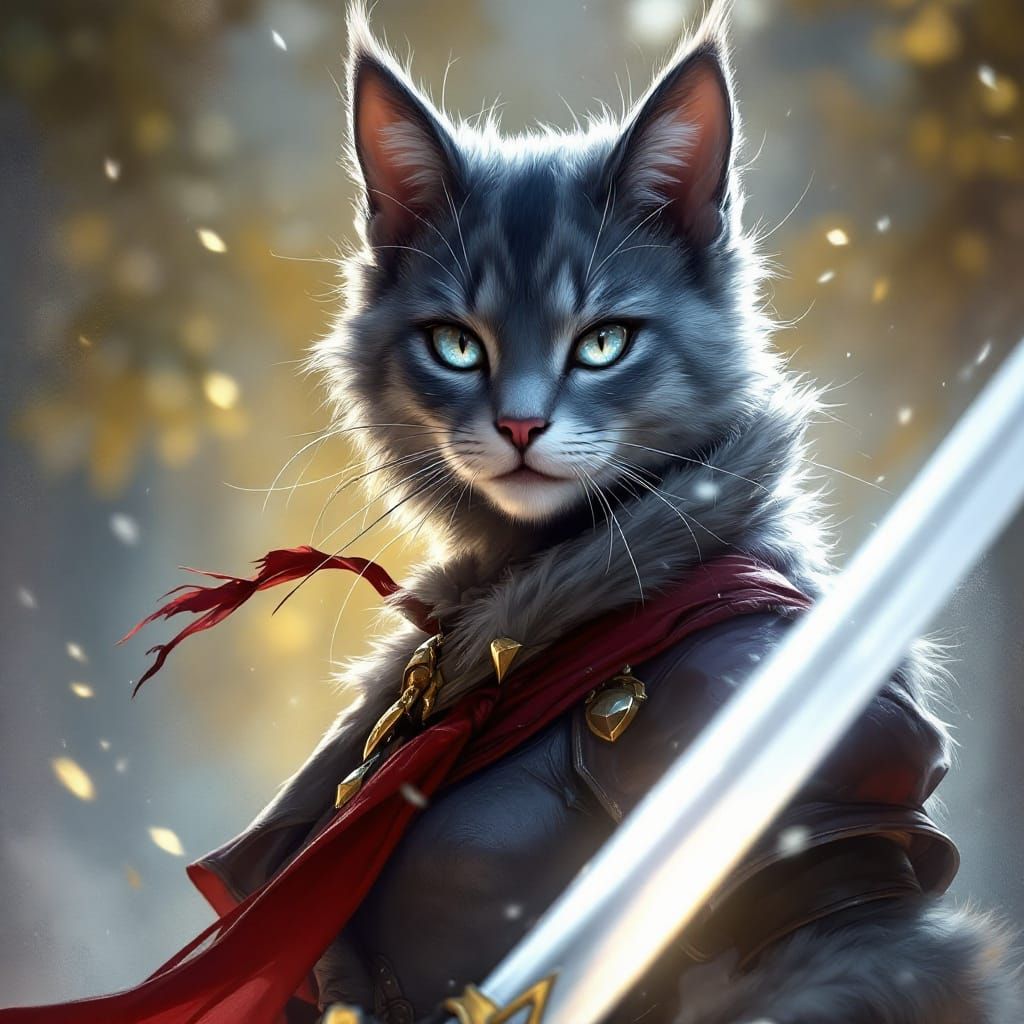 Anime Tabaxi Warrior with Dual Scimitars