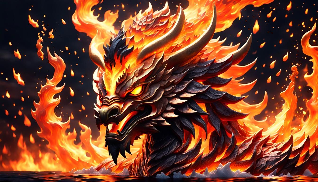 Fiery Garuda Soaring Through the Night Sky