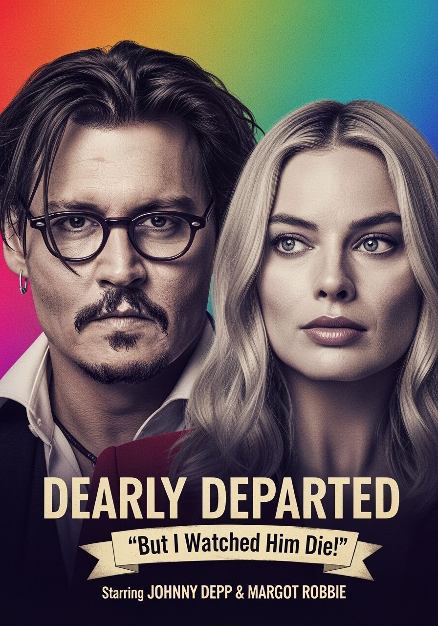 Faded Movie Poster Featuring Johnny Depp and Margot Robbie