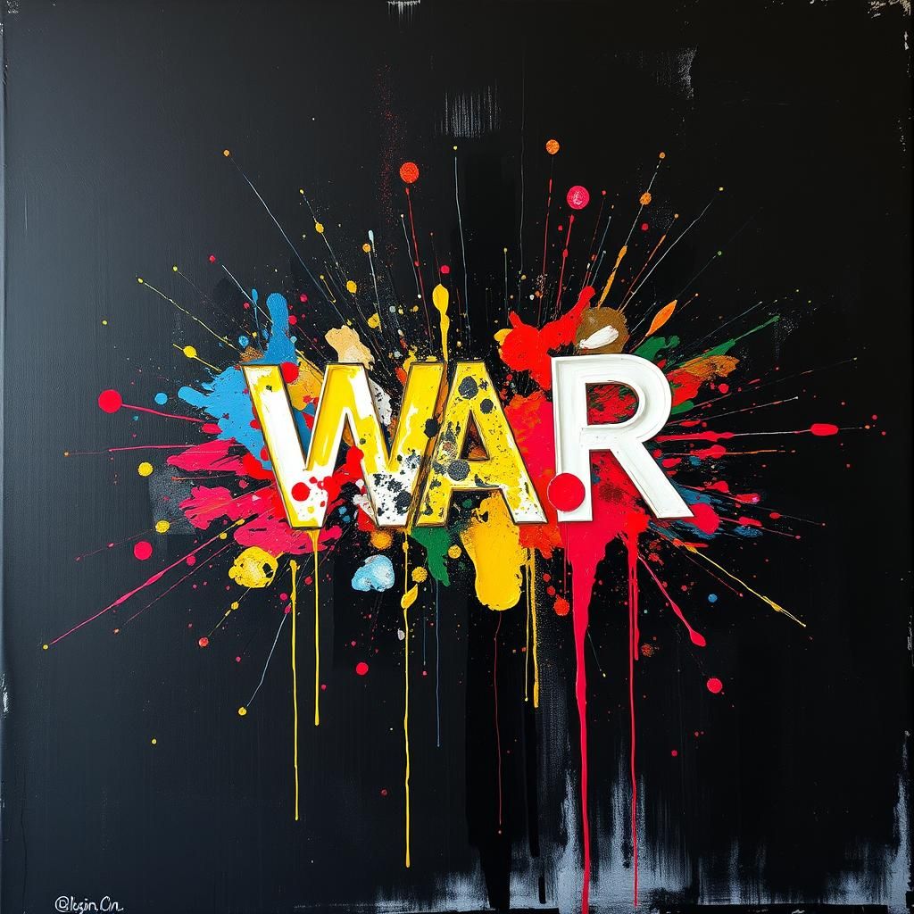 Abstract Splashes in Impasto Style