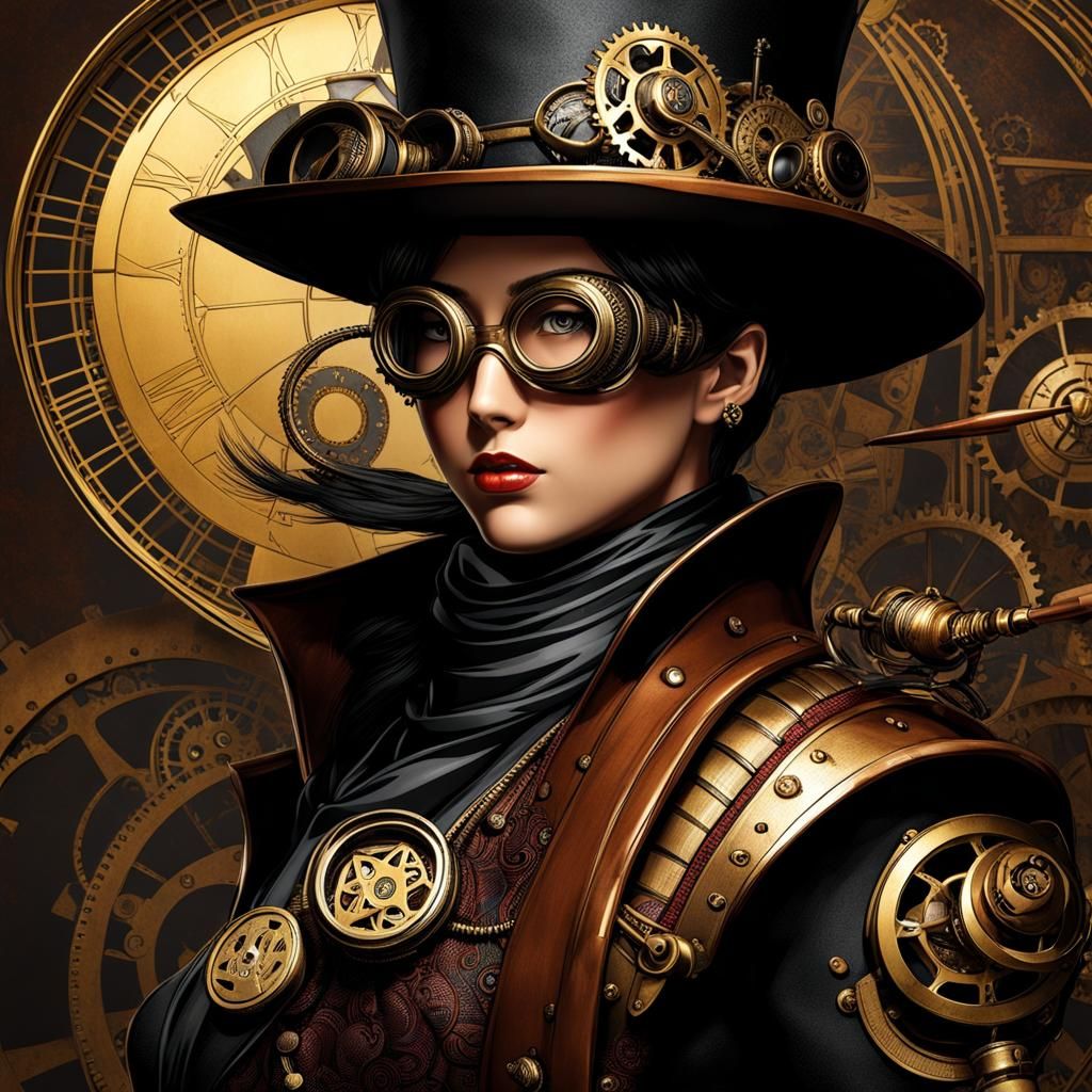 Steampunk Swordsman with Katana